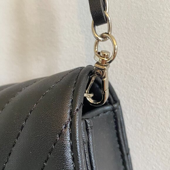 Badgley Mischka Black Vegan Leather Shoulder Bag Purse - Picture 8 of 12